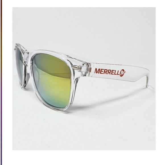 Merrell Sunglasses Yellow Gradient Lenses Clear Plastic Frames NWOT - Picture 1 of 4